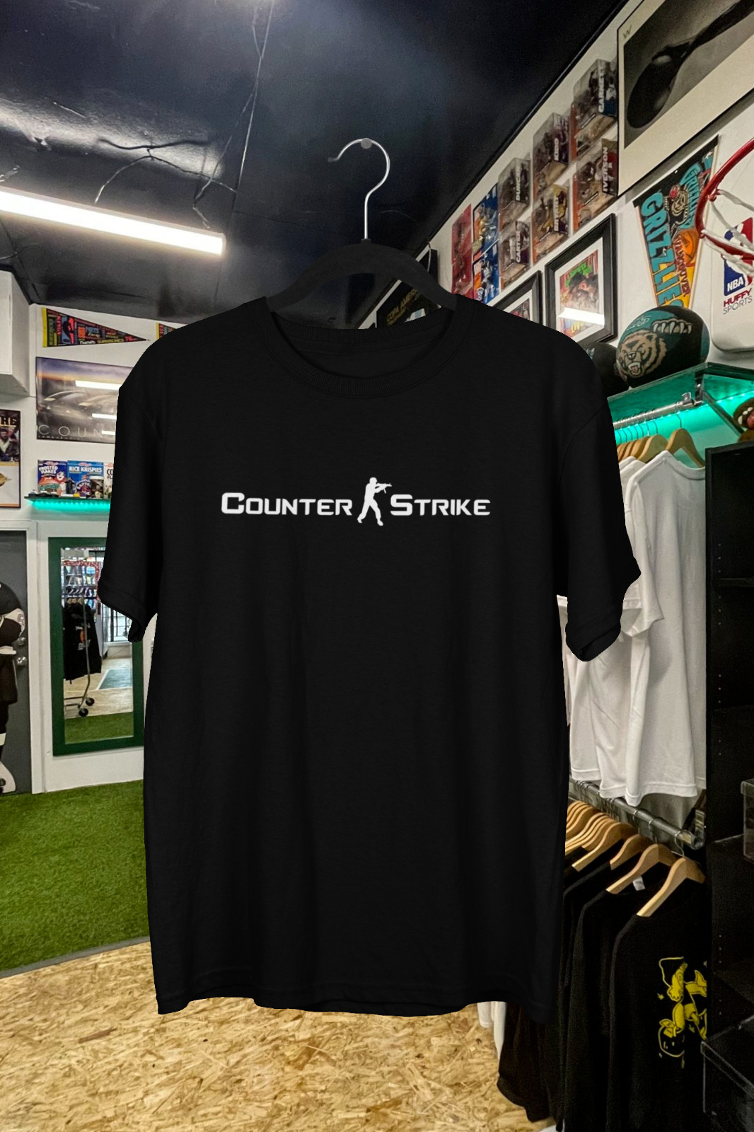 Esports Gaming Logos - Винтажная футболка с текстовым логотипом Counter