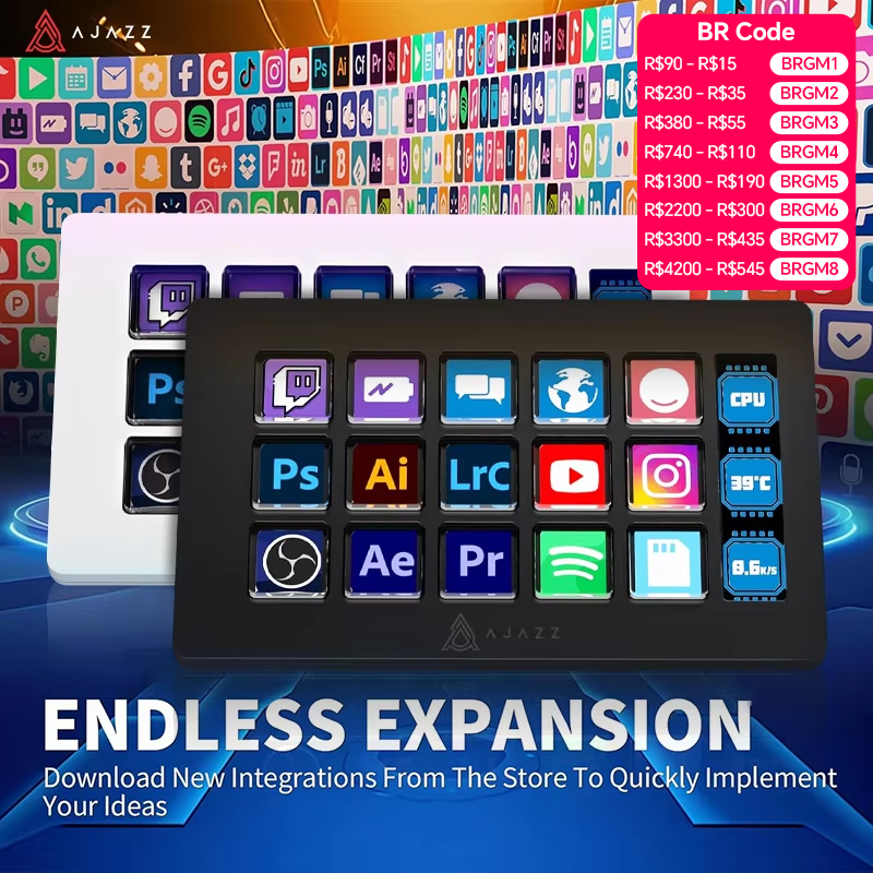 Elgato Stream Deck - Многофункциональная консольная панель AJAZZ AKP153E/AKP03E: Настольный
