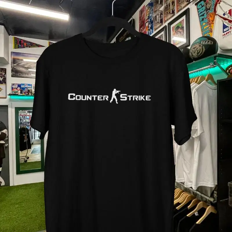 Esports Gaming Logos - Винтажная футболка с текстовым логотипом Counter