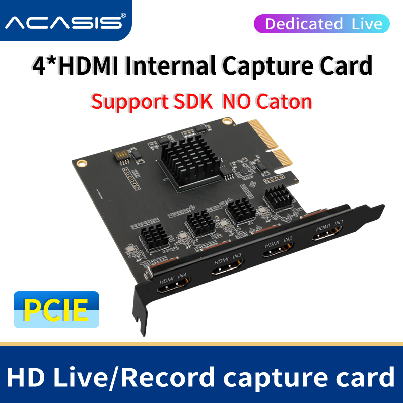 Elgato Stream Deck - Acasis 4-канальная HDMI-совместимая/SDI PCI-E Карта видеозахвата