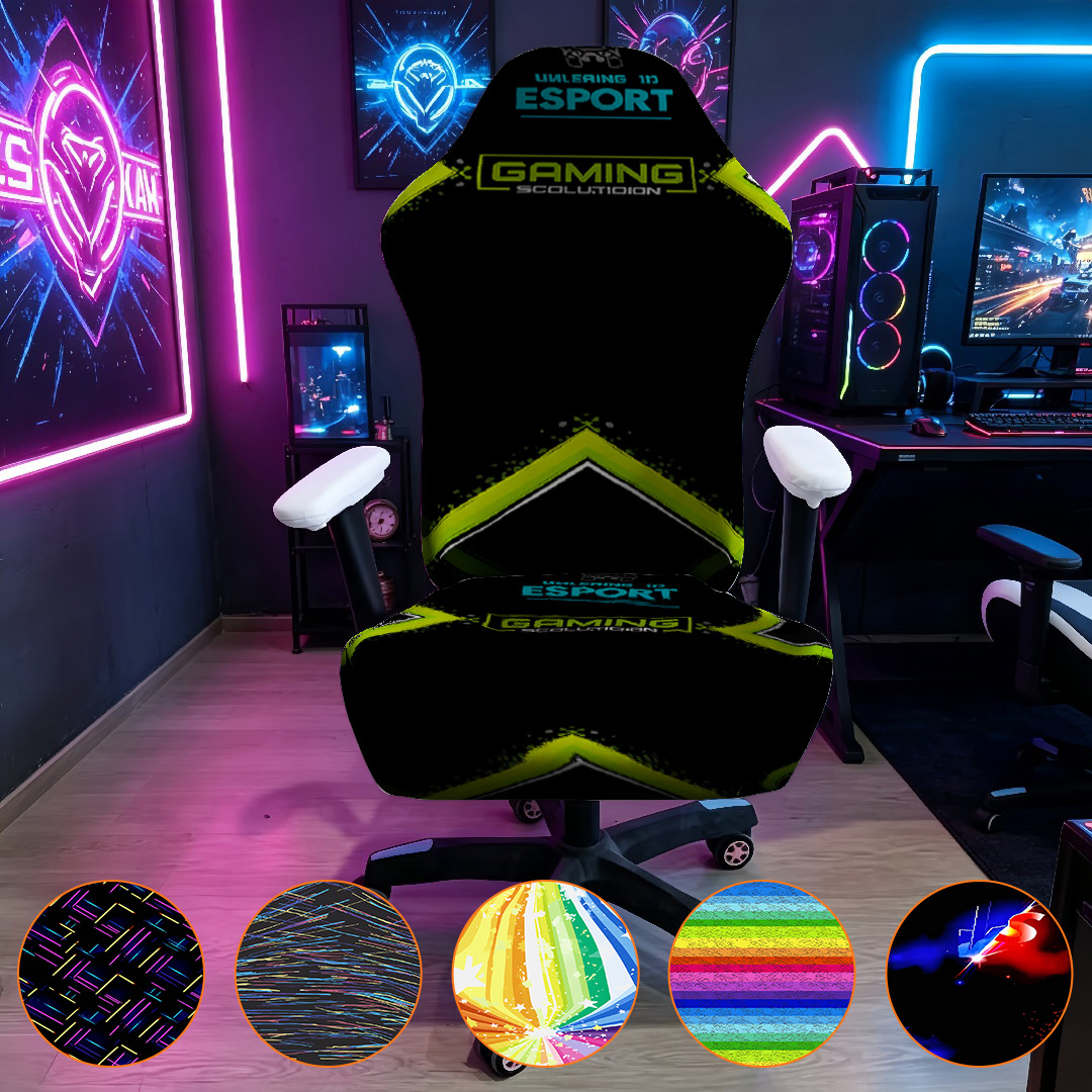 Esports Gaming Logos - Высокоэластичный чехол для игрового кресла, моющийся,